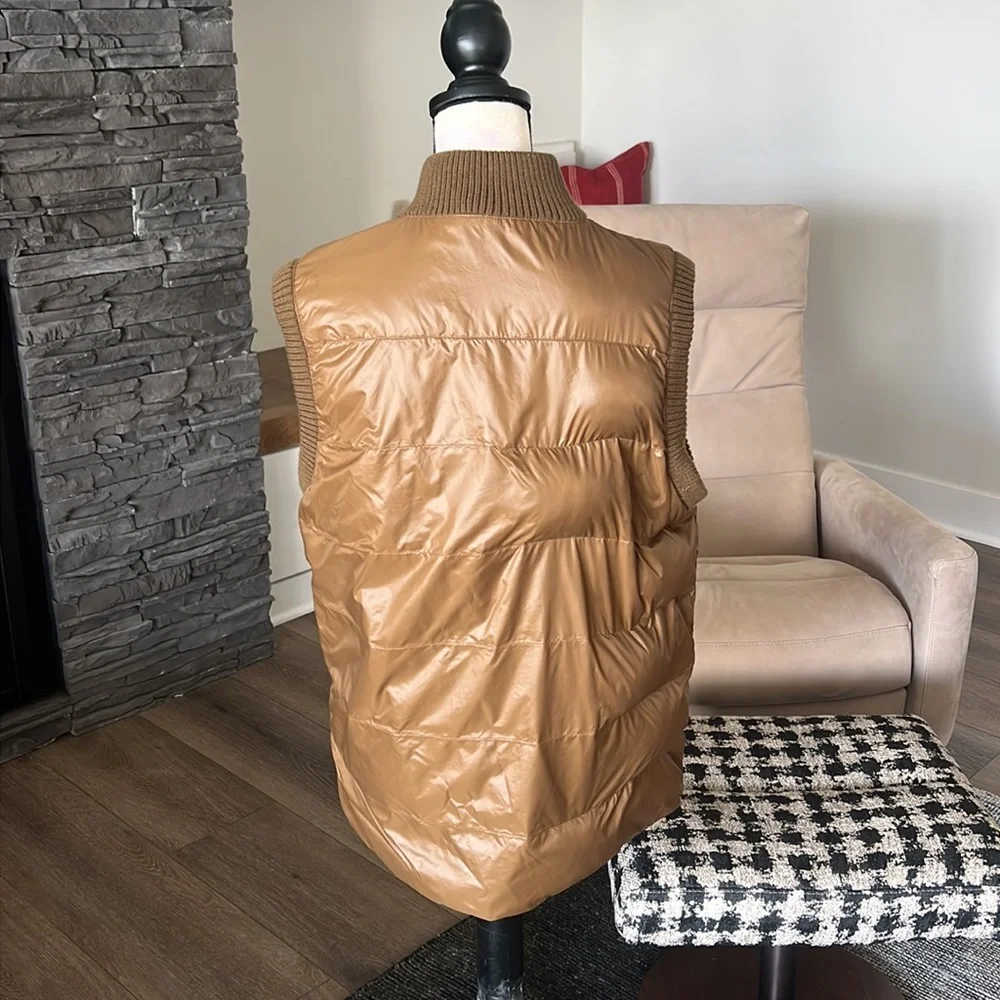 Men's Quilted Puffer Vest - Tan